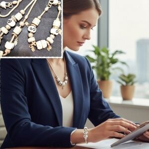 2 Pc Charm Necklace and Bracelet Set